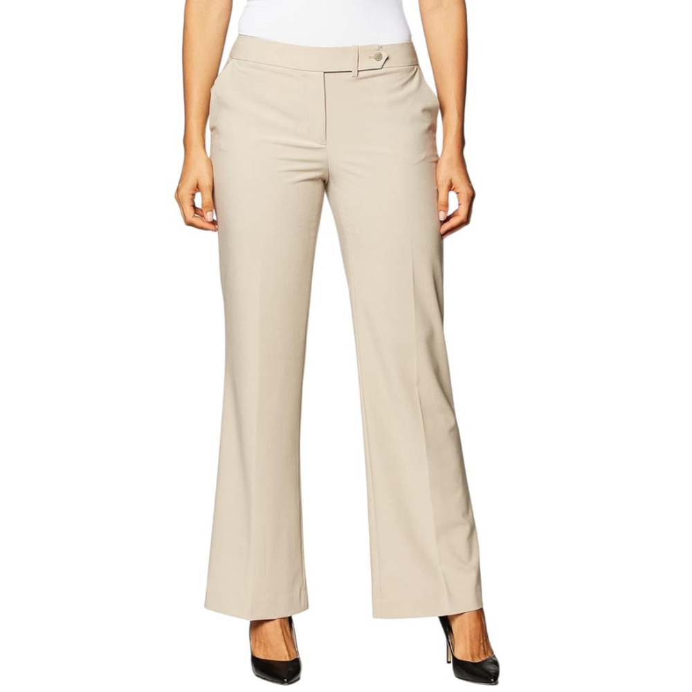 Calvin Klein Khaki Modern Fit Mid Rise Straight Leg Pants Size 6 Petite